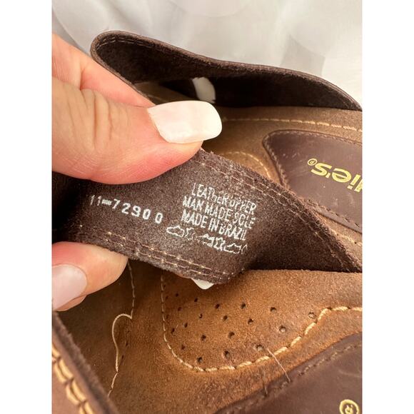 Vtg Y2K CANDIES 9 brown Suede Chunky Platform Heels Sandals Boho Hippie Brazil - Picture 9 of 12